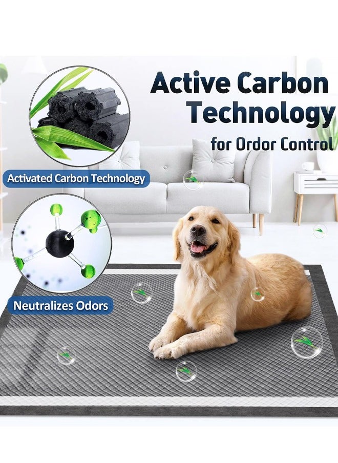 Activated Charcoal Pet Pee Pads, Odorless Charcoal Puppy Pads for Dogs Disposable Training Pads Large Disposable Puppy Pads Leak-Proof Super Absorbent Charcoal Potty Training Pad with Quick-Dry Surface for Dogs Puppies Cats Kittens or Small Pets