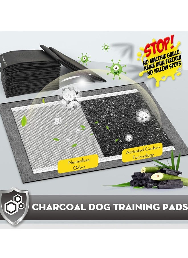 Activated Charcoal Pet Pee Pads, Odorless Charcoal Puppy Pads for Dogs Disposable Training Pads Large Disposable Puppy Pads Leak-Proof Super Absorbent Charcoal Potty Training Pad with Quick-Dry Surface for Dogs Puppies Cats Kittens or Small Pets
