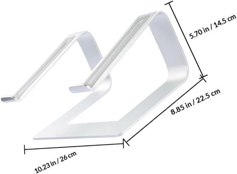 KESYOO Aluminum Alloy Laptop Cooling Rack with Detachable Ventilated Stand, Anti-Slip Computer Heightening Bracket for Office and Home Use, Silver - Image 2