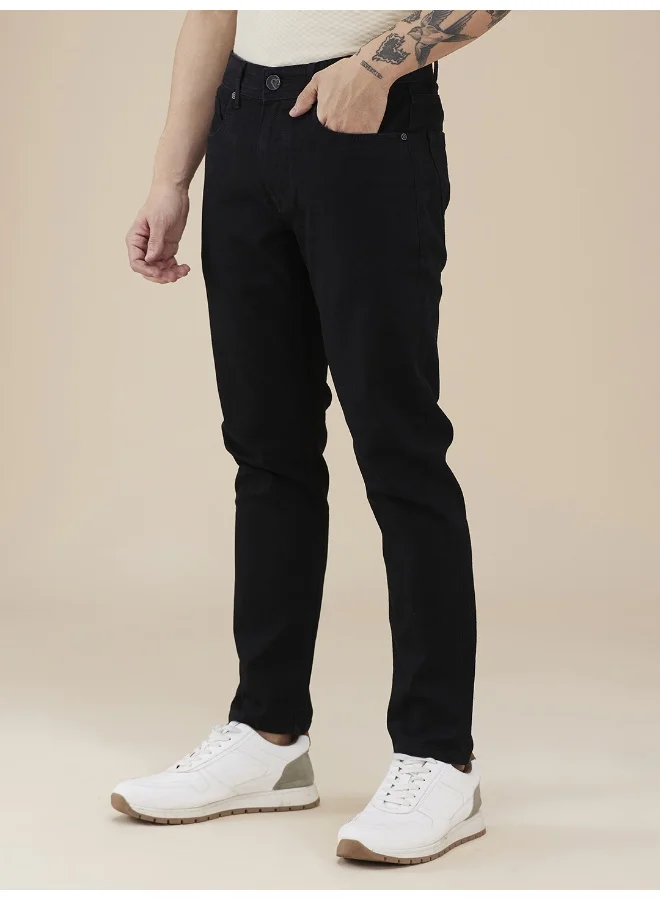 بيينغ هيومان Mens Black Tone Cropped Fit Denims