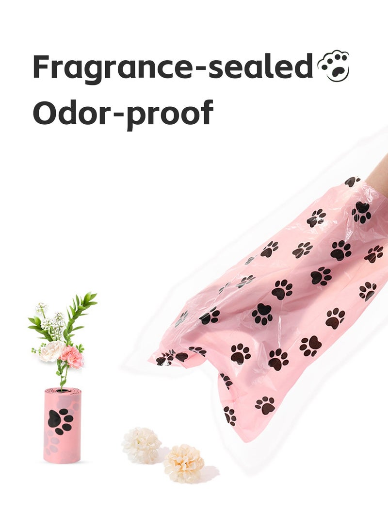 ShineShe - 26 Rolls Dog Bags Pet Dog Supplies for Dogs, including 1pcs Pink Adjustable Dispenser, Extra Thick and Strong, 100% Leak Proof, Biodegradable Waste Bag - Image 1