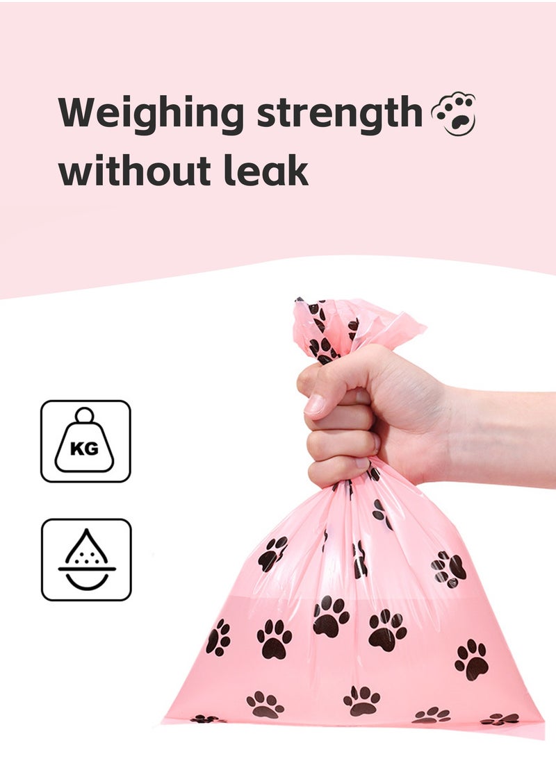 ShineShe - 26 Rolls Dog Bags Pet Dog Supplies for Dogs, including 1pcs Pink Adjustable Dispenser, Extra Thick and Strong, 100% Leak Proof, Biodegradable Waste Bag - Image 1
