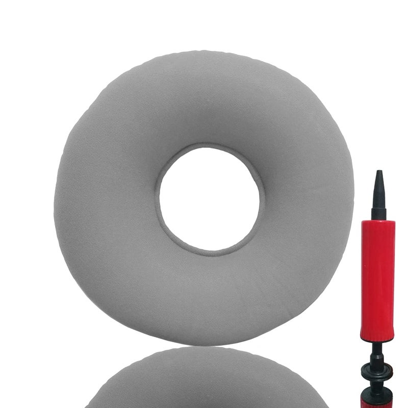 Shineyid Shineyid Donut Cushion Seat Donut Pillow for Tailbone Pain Hemorrhoid Seat Pillow Inflatable Ring Cushion with A Pump Round Wheelchairs Seat Cushion for HomeCar or Office 15 Gray 