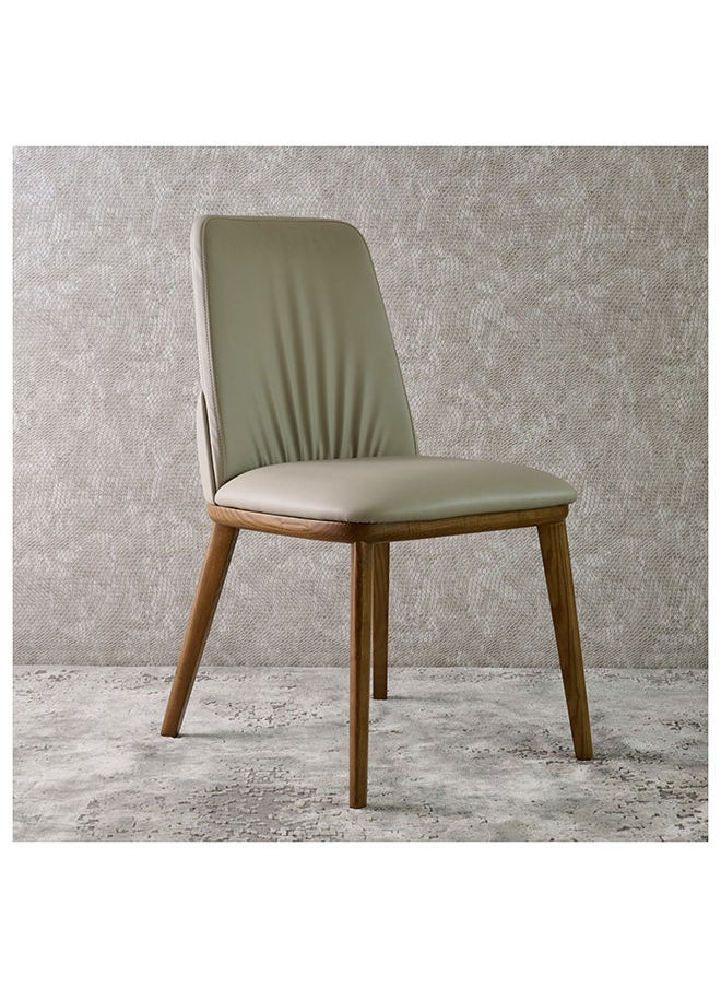 AL HUZAIFA FURNITURE Savina Dining Chair Pvc Upholstered With American Ashwood Walnut Legs  - Image 2