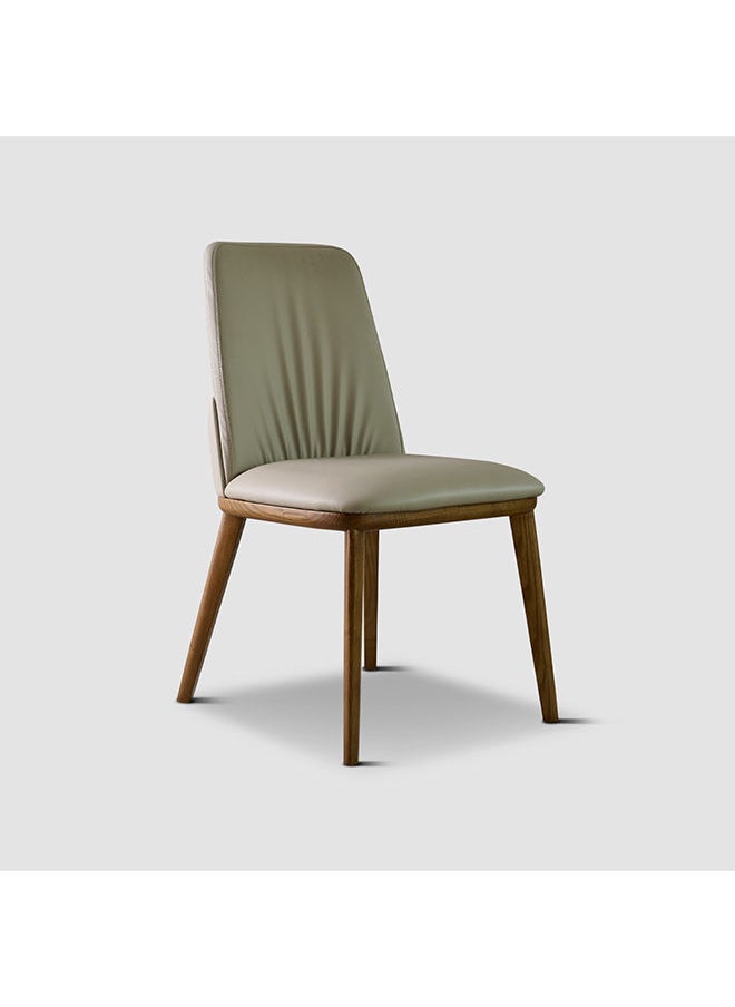 AL HUZAIFA FURNITURE Savina Dining Chair Pvc Upholstered With American Ashwood Walnut Legs  - Image 1