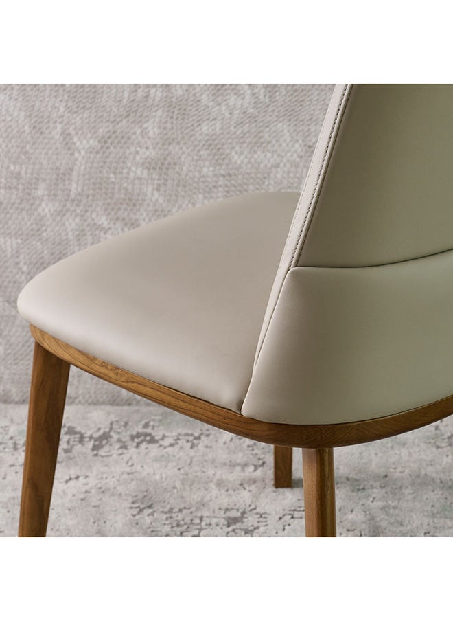 AL HUZAIFA FURNITURE Savina Dining Chair Pvc Upholstered With American Ashwood Walnut Legs  - Image 4