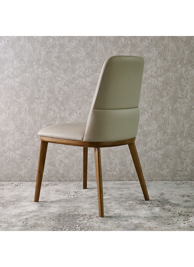 AL HUZAIFA FURNITURE Savina Dining Chair Pvc Upholstered With American Ashwood Walnut Legs  - Image 5