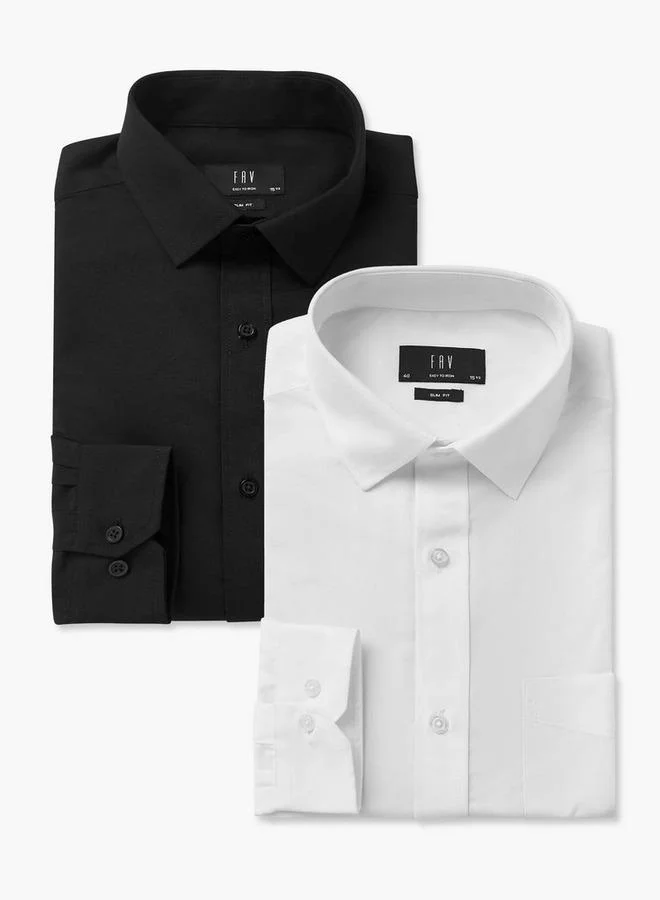Splash FAV Set of 2 - Men Slim Fit Collared Long Sleeves Shirt