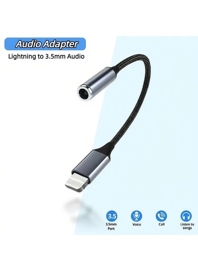 3 Pack Lightning to 35mm Audio Adapter Braided Cable for iPhone 14 13 12 11 - Image 2