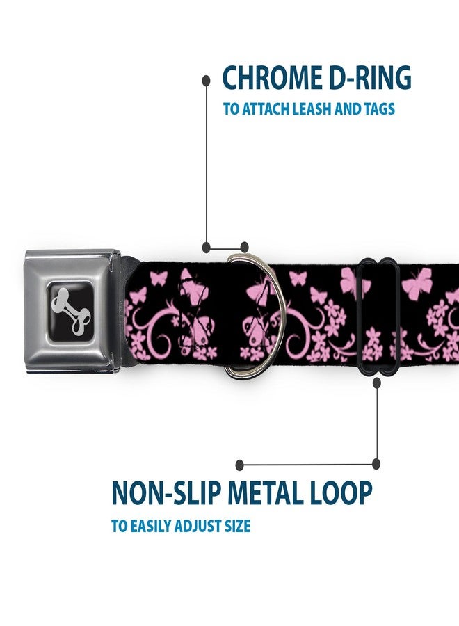 Buckle Down Buckle-Down Seatbelt Buckle Dog Collar - Butterfly Garden Black/Pink - 1" Wide - Fits 15-26" Neck - Large - Image 5