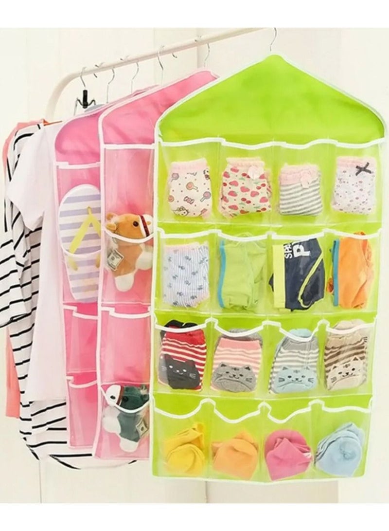 DubaiGallery Polymer Washable 16 Grids Pouch Clothes Sock Underwear Bra Hanging Storage Bag Organizer  - Image 3