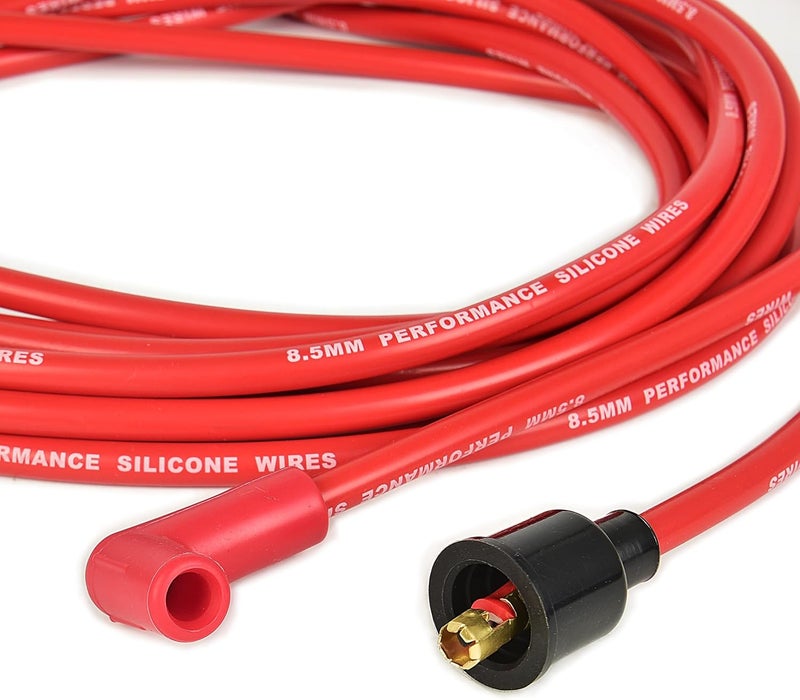 RLP مجموعة أسلاك شمعات الإشعال العالمية RLP بقطر 8.5 مم مع غلاف سيليكون أحمر وأحذية بزاوية 90 درجة - Image 4