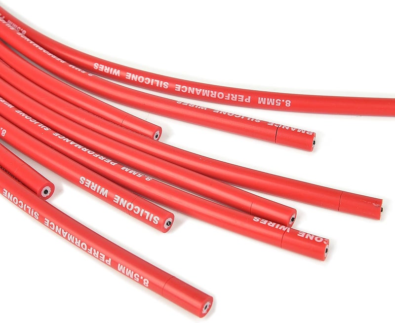 RLP مجموعة أسلاك شمعات الإشعال العالمية RLP بقطر 8.5 مم مع غلاف سيليكون أحمر وأحذية بزاوية 90 درجة - Image 5
