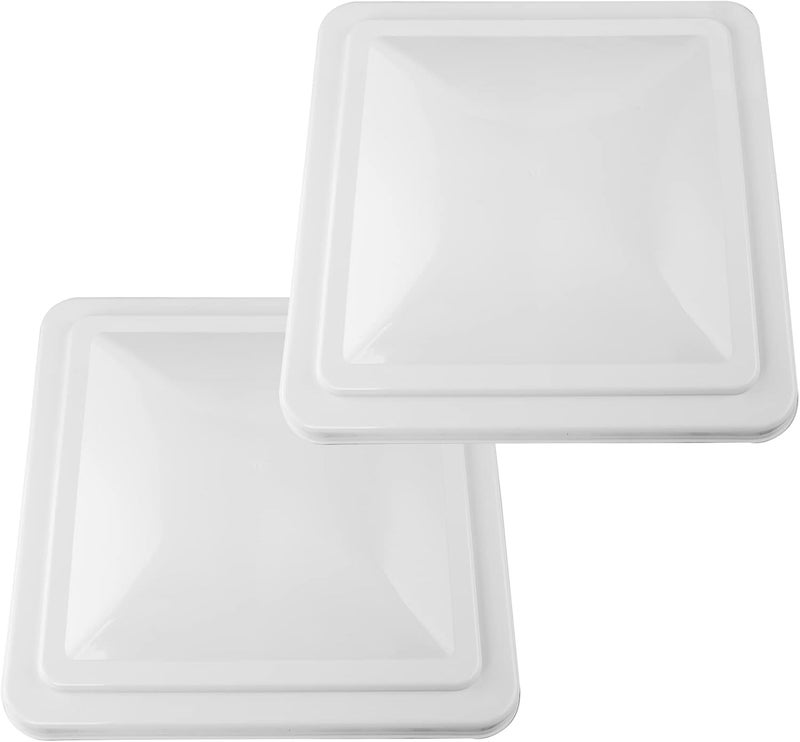 caqeg 2 Pack 14" Universal Roof Vent Cover Vent Lid Replacement for RV, Trailer, Camper, Motorhome Roof Vent Cover White - Image 1