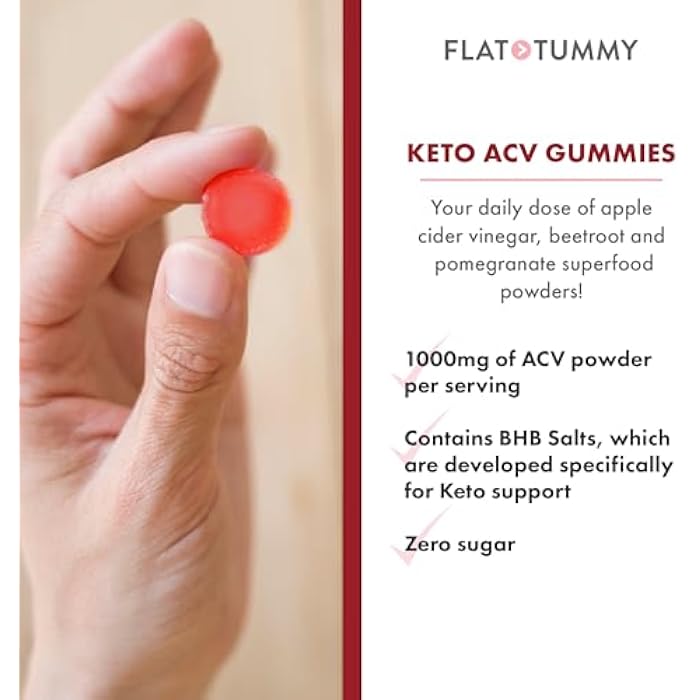 Flat Tummy جواهر كيتو ACV لتسطيح البطن، 60 حبة – تركيبة متخصصة، مكمل كيتو بعد GLP-1، صديق للنباتيين، غير معدّل وراثيًا - جواهر خل التفاح، أملاح BHB، مساحيق السوبر فود من الشمندر والرمان - Image 3
