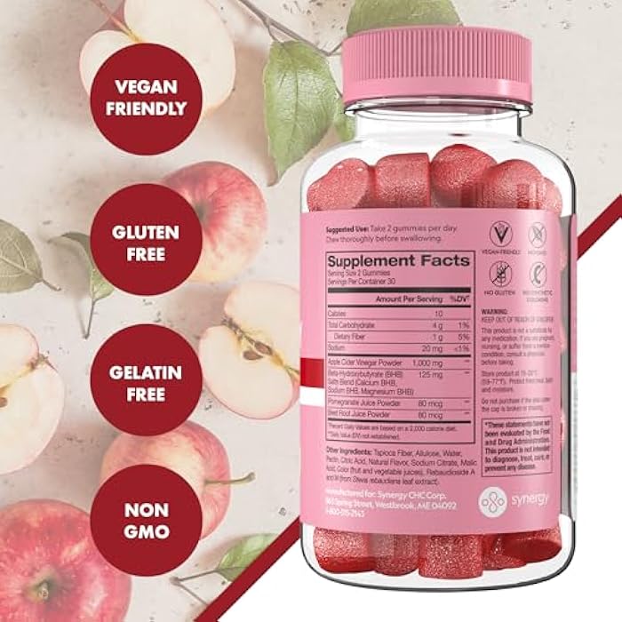 Flat Tummy جواهر كيتو ACV لتسطيح البطن، 60 حبة – تركيبة متخصصة، مكمل كيتو بعد GLP-1، صديق للنباتيين، غير معدّل وراثيًا - جواهر خل التفاح، أملاح BHB، مساحيق السوبر فود من الشمندر والرمان - Image 2