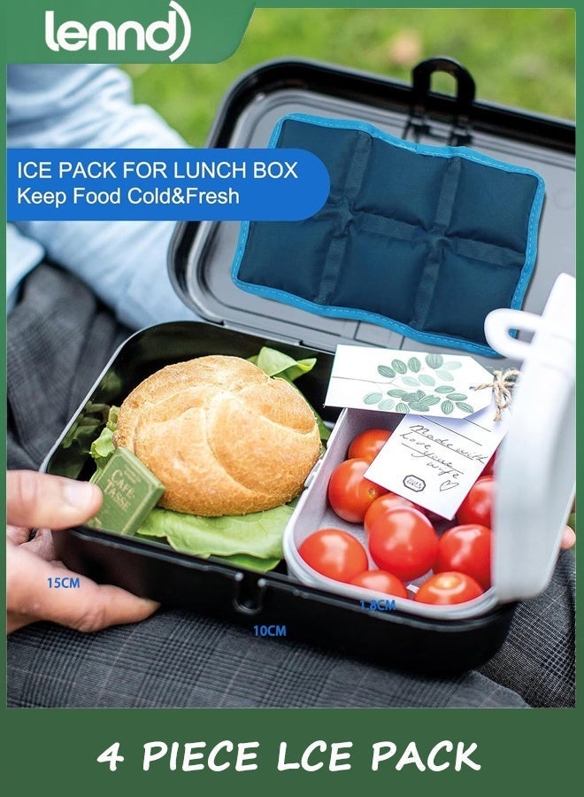 LENND 4 Piece lce Pack, lce Pack for Cooler Long Lasting Reusable Freezer Packs for Lunch Box, Lunch Bag, Cooler Bag for Work, School, Picnic, Camping, Fishing and More, Keep Beverages Foods Cold & Fresh - Image 2