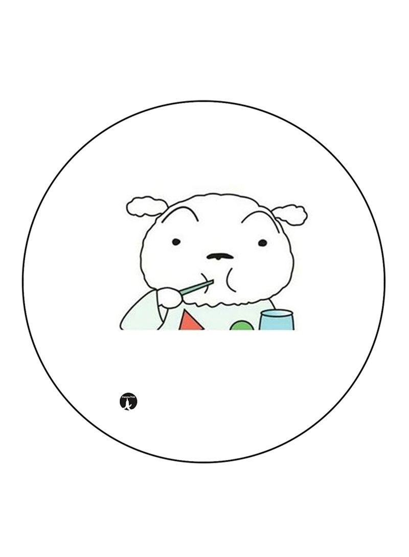 Rabbit Printed Mouse Pad  Round  Multicolour