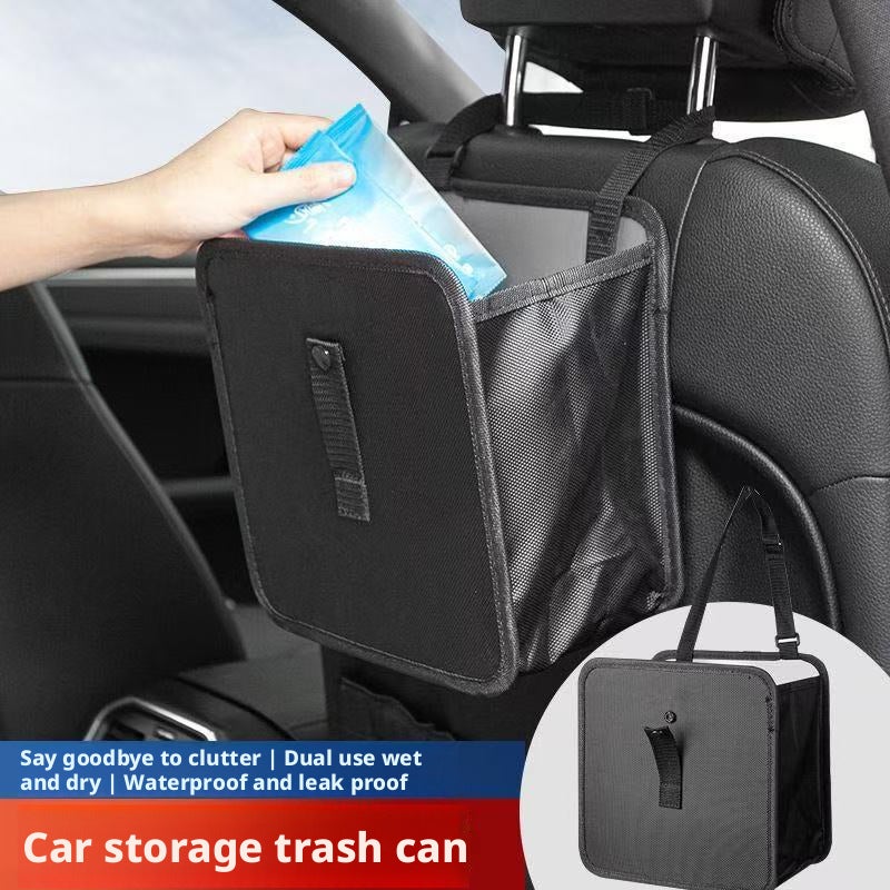 Car Trash Bin Foldable Portable Multi-functional Seat Back Hanging Storage Bag Waterproof - Image 1