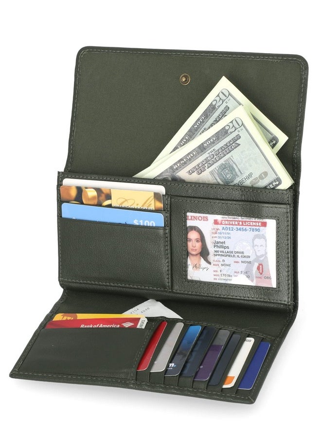 Timberland Women'S Leather Rfid Flap Wallet Clutch Organizer Grape Leaf  - Image 2