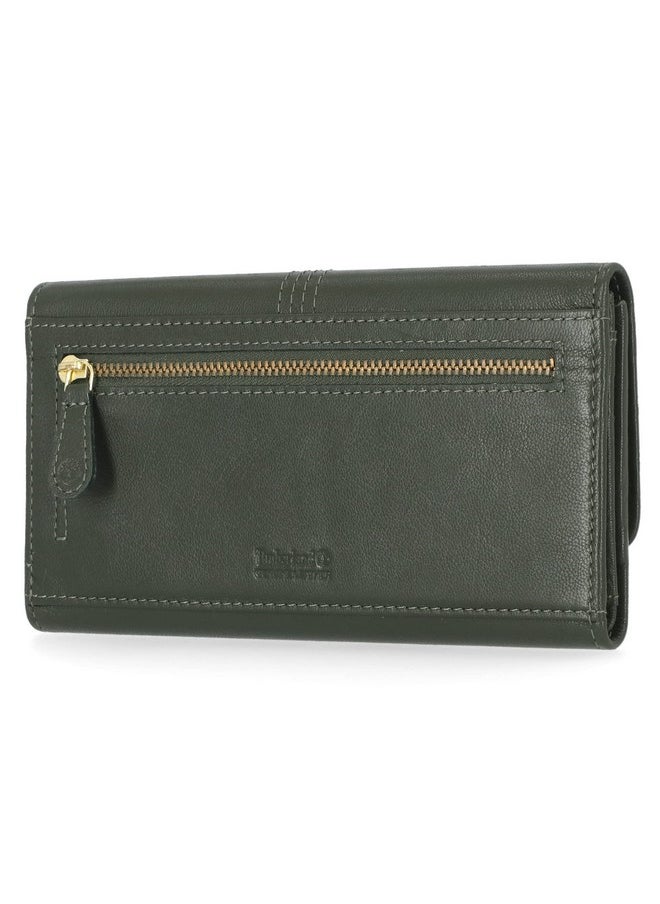 Timberland Women'S Leather Rfid Flap Wallet Clutch Organizer Grape Leaf  - Image 3
