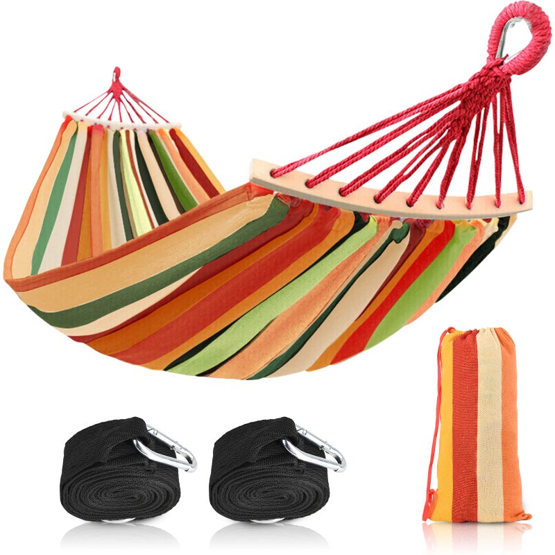 Bestrip Portable Hammock Single & Double Hammocks with Carrying Bag and 2 Tree Straps for Camping Travel Beach Outdoor 660lbs Capacity - Image 1