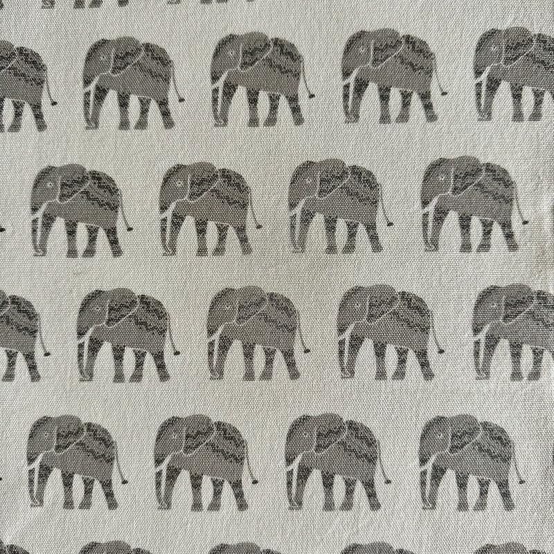 Oak & Lily 100% Cotton Table Runner (34x180cm) | Anti-Skid | Washable | European Quality | Fits 4 & 6 Seater Dining & Centre Table Decor | Grey Elephant Print - Image 5