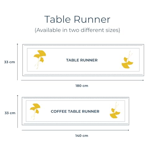 Oak & Lily 100% Cotton Table Runner (34x180cm) | Anti-Skid | Washable | European Quality | Fits 4 & 6 Seater Dining & Centre Table Decor | Grey Elephant Print - Image 3