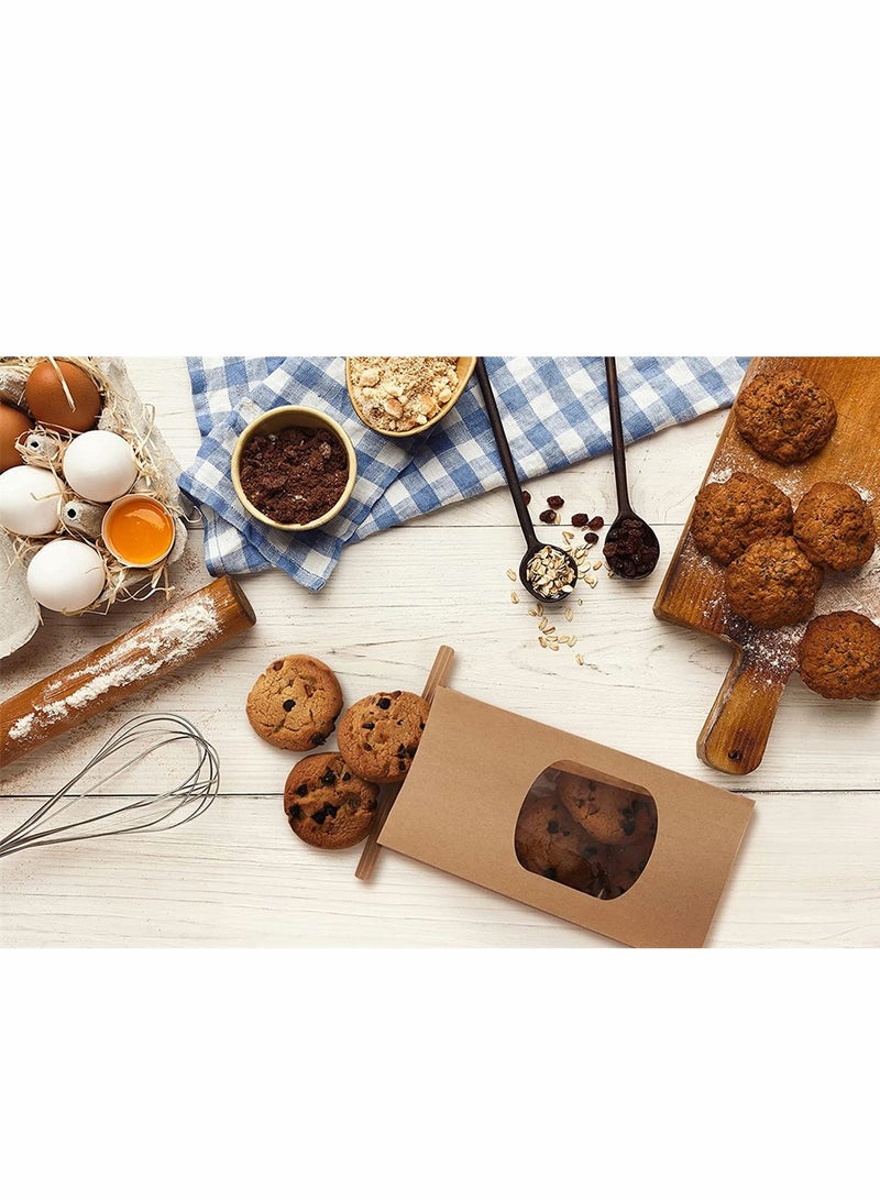 أكياس المخبوزات ، أكياس ورق الكرافت ، أكياس قهوة البسكويت ، أغلفة الهدايا ، حفلات الأعياد للمخابز ، الحلوى ، الشوكولاتة ، أكياس الغداء مع النافذة ، 20 قطعة - Image 5