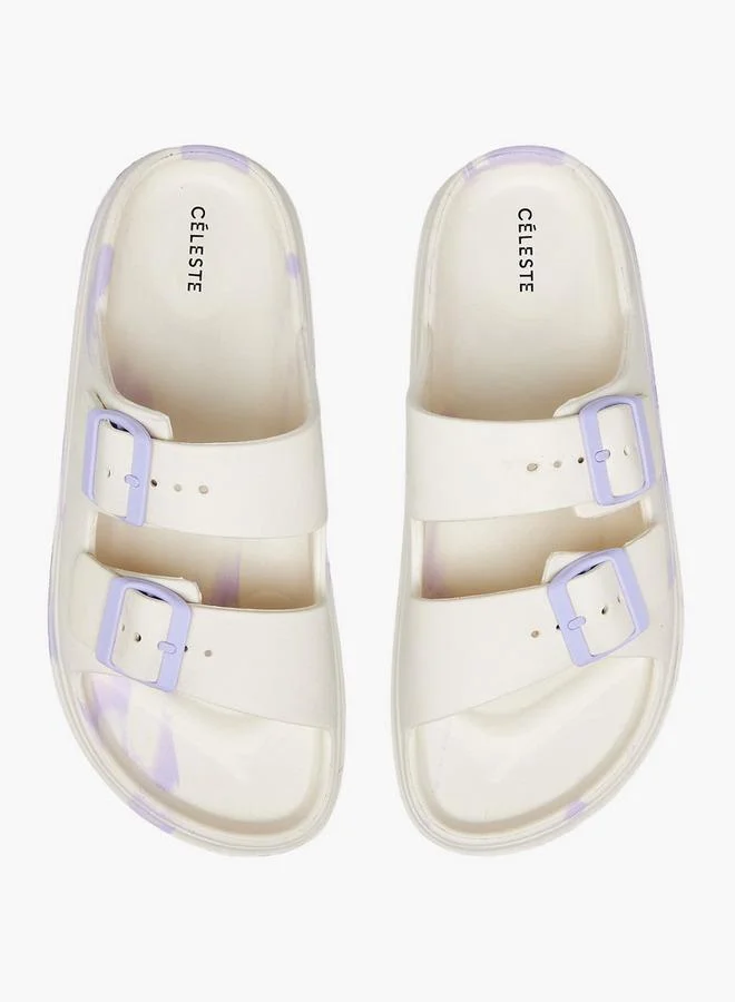 Celeste Women Buckle Detail Slides