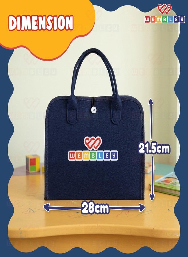 Wembley Navy Busy Book | Sensory Book for Early Education | Portable Montessori Toy for Toddlers | Fun Zipper Activity Set with 14 Activities | Learning Busy Board for Toddlers with Easy Carry Belt - Image 2