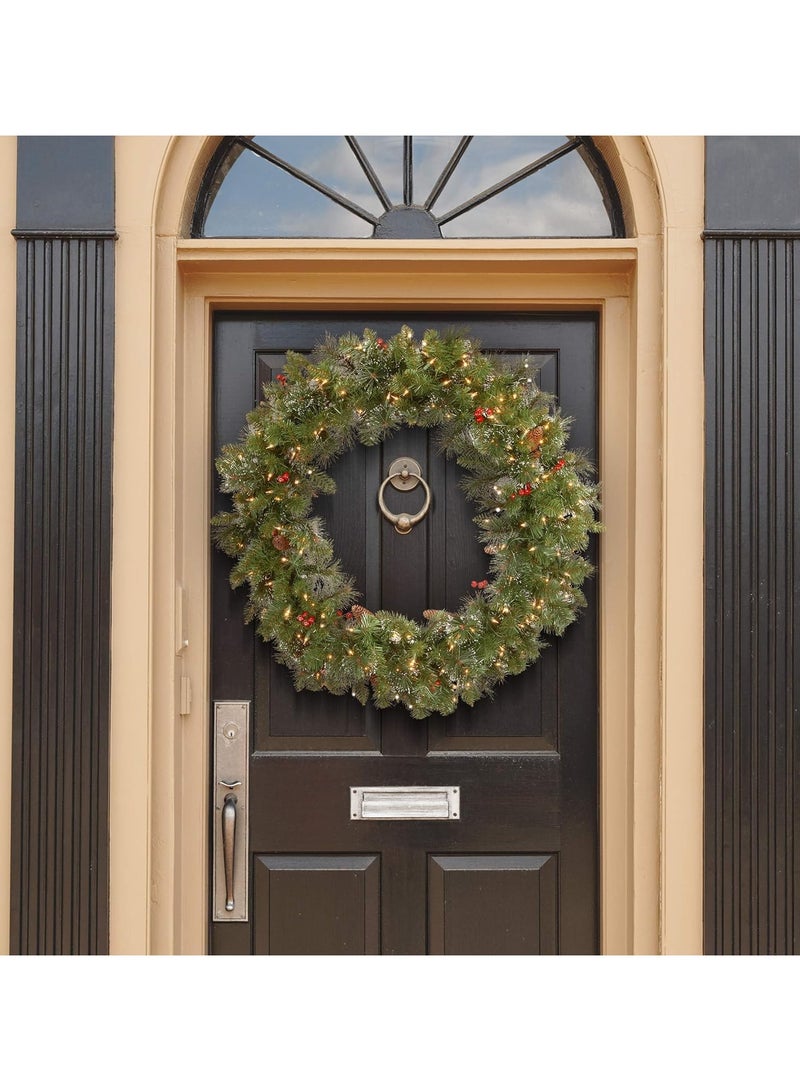 2.7Meters Artificial Garland with 50 LED Lights Red Berry Pinecone Garland Lights Battery Operated Holiday Decoration Christmas (B) - Image 5