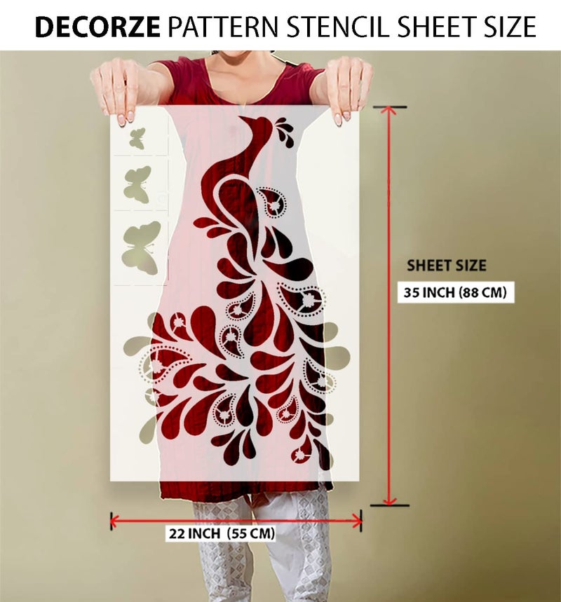 DECORZE Peacock Wall Painting Stencil | Large Stencil - Dws-01 - Image 2