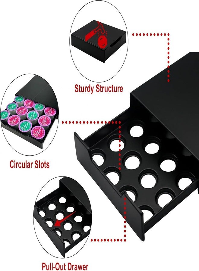 WORBIC درج حامل كبسولات قهوة WORBIC K Cup، منظم بسعة 20 كبسولة، لتخزين كبسولات Nespresso Originaline و Dolce Gusto، أسود - Image 4