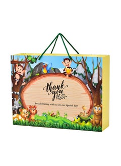 PPJ PPJ THANK YOU JUNGLE CARTOON THEME THEME HAPPY BIRTHDAY PARTY 30 Pcs PAPER CARRY BAG 16 Inch X 12 Inch X 4 Inch RETURN GIFT HAPPY BIRTHDAYRETURN GIFTS GIFTS GIFT BAGSGIFT COVERS LARGE Pack of 30 