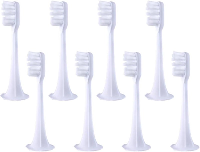 6/8PCS Compatible for MIJIA T300/500 Replacement Brush Heads Sonic Electric Toothbrush Vacuum Soft Bristle Suitable Nozzles(8pcs White) - Image 1