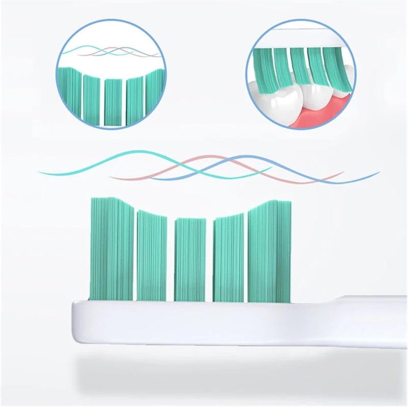 6/8PCS Compatible for MIJIA T300/500 Replacement Brush Heads Sonic Electric Toothbrush Vacuum Soft Bristle Suitable Nozzles(8pcs White) - Image 4