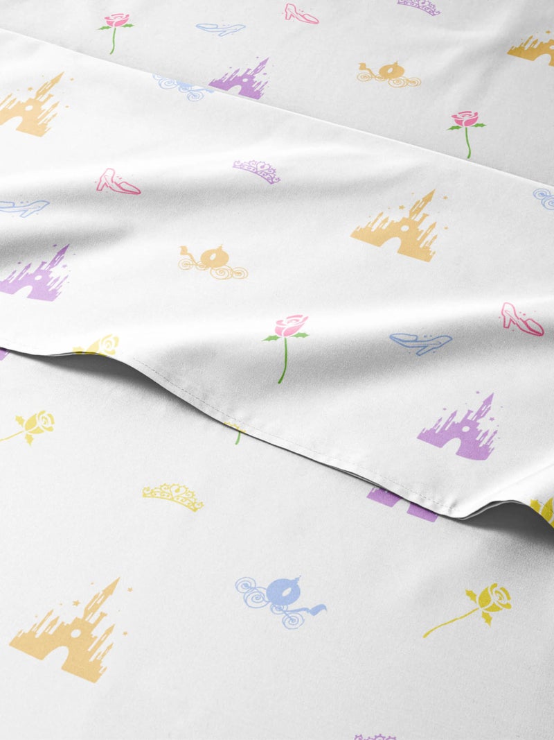 CGK Unlimited Kids Full Size Princess Bed Sheets  4 Piece Kids Princess Sheet Set  Castle Themed Bedding  UltraSoft Cute  Cozy  Breathable  Machine Washable  Rose Bed Set for Boys Girls Teens  Toddlers 