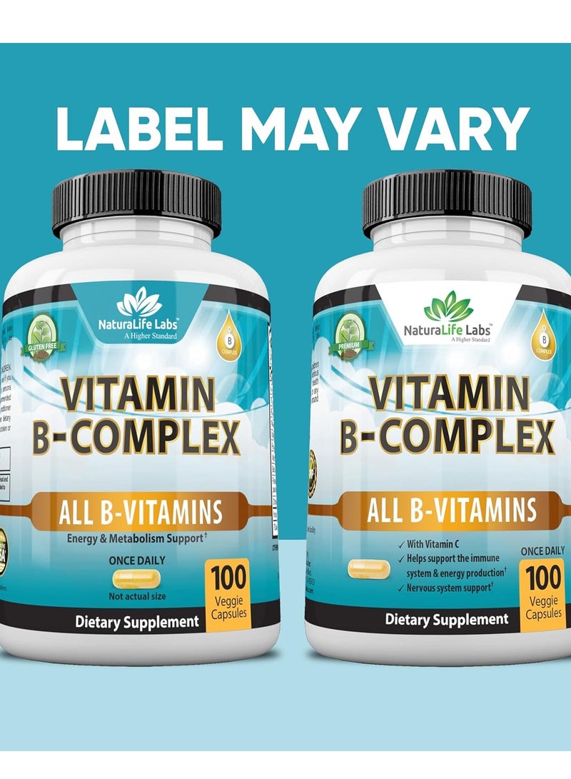 NaturaLife Labs itamin B Complex Nervous System Support 100 Veggie Capsules 100 Servings - Image 2