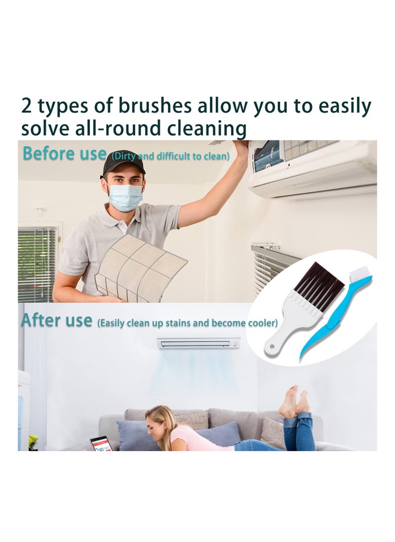 Excefore - 5 Pcs Air Conditioner Fin Cleaner Set, 3 Different Ac Fin Comb Condenser Fin Straightener,2 Different Brush Condenser Ac Coil Cleaner Air Refrigerator Fin Cleaner Evaporator Radiator Repair Clean Tool - Image 1
