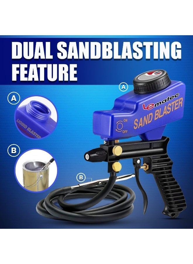 LE Lematec Sand Blaster Gun Kit for Air Compressor with Continuous Blasting - Image 2