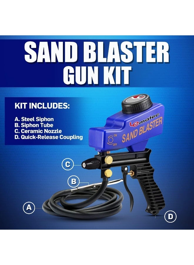 LE Lematec Sand Blaster Gun Kit for Air Compressor with Continuous Blasting - Image 5
