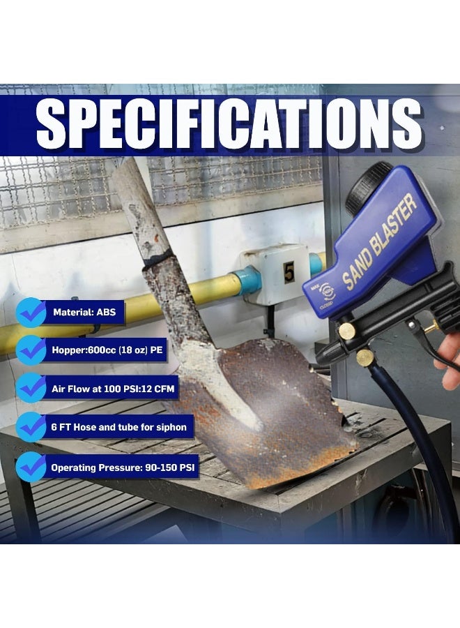 LE Lematec Sand Blaster Gun Kit for Air Compressor with Continuous Blasting - Image 4