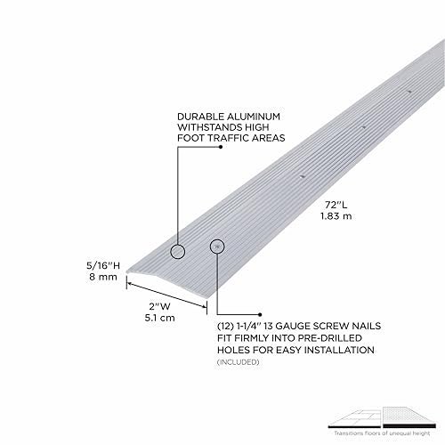 M-D Building Products 78220 2 in. X 72 in. Silver Aluminum Carpet Trim w/Screw Nails - Image 3