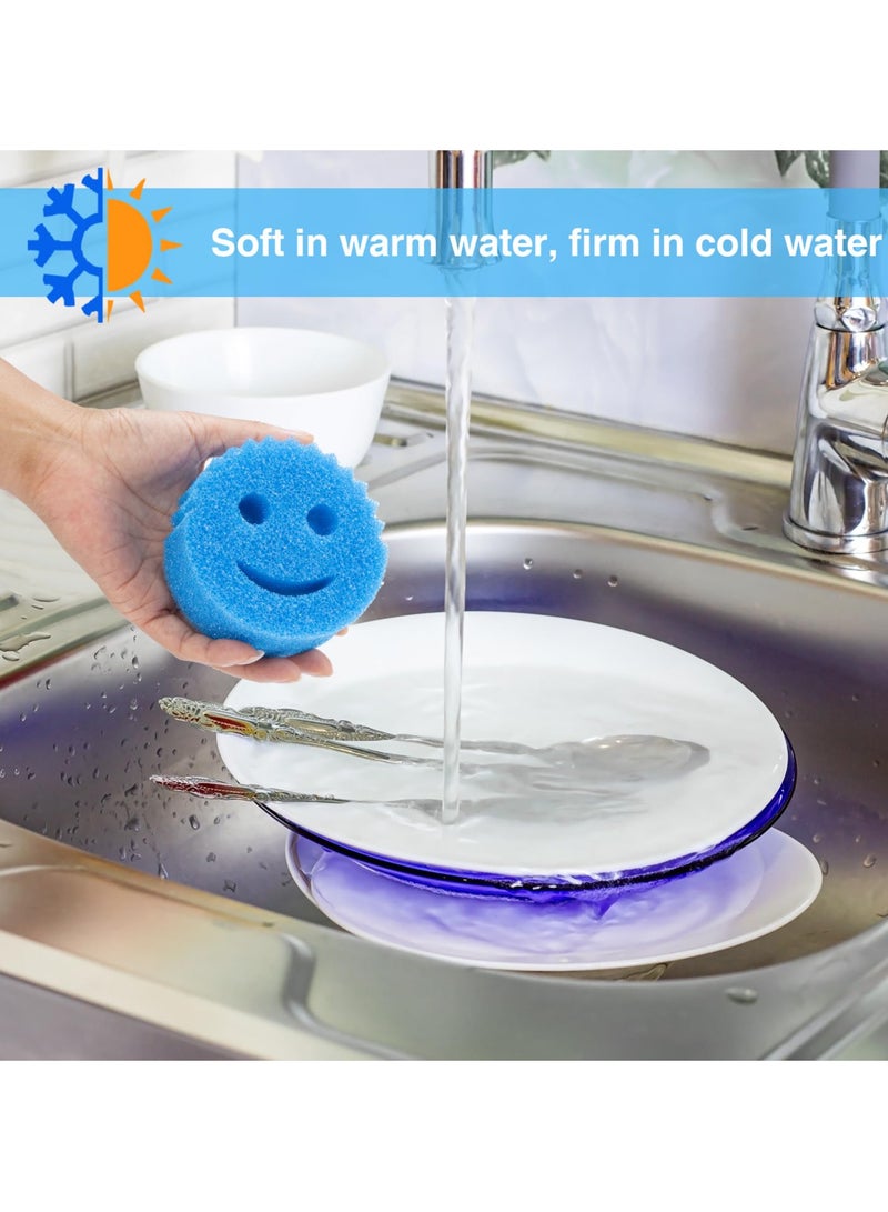 SYOSI Scrub Dish Sponge Set Color Variety Pack (8 Sponges & 1 Sponge Holder) Made with Polymer Foam - Stain & Odor Resistant Kitchen Sponge Set, Scratch-Free Sponges for Dishes & Home - Image 2