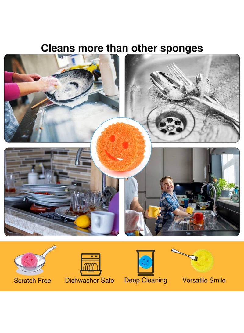 SYOSI Scrub Dish Sponge Set Color Variety Pack (8 Sponges & 1 Sponge Holder) Made with Polymer Foam - Stain & Odor Resistant Kitchen Sponge Set, Scratch-Free Sponges for Dishes & Home - Image 5