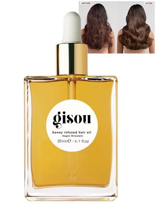 Gisou Honey Infused Hair Oil, Negin Mirsalehi, 20ml 0.7fl.oz, Enriched Delicate Hair Oil - Image 1