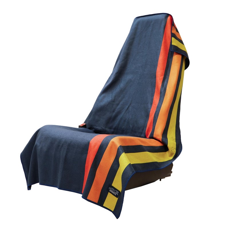 Sprints Athletic Running Towel, Full-Sized, Car Seat Cover - Performance Microfiber (Racing Stripes) - Image 1