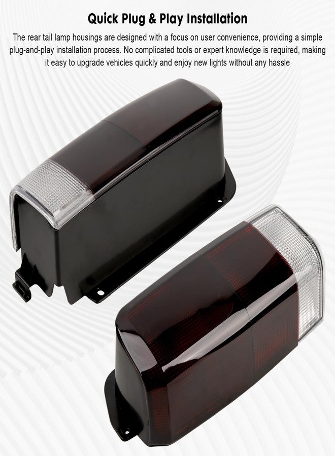 Jiacheng Rear Tail Lamp Housing CH2800128 4897399AA, Rear Brake Tail Light Lens and Housing Compatible with 1997-2001 Jeep Cherokee XJ Chassis (Left + Right, Red/Smoked) - Image 3