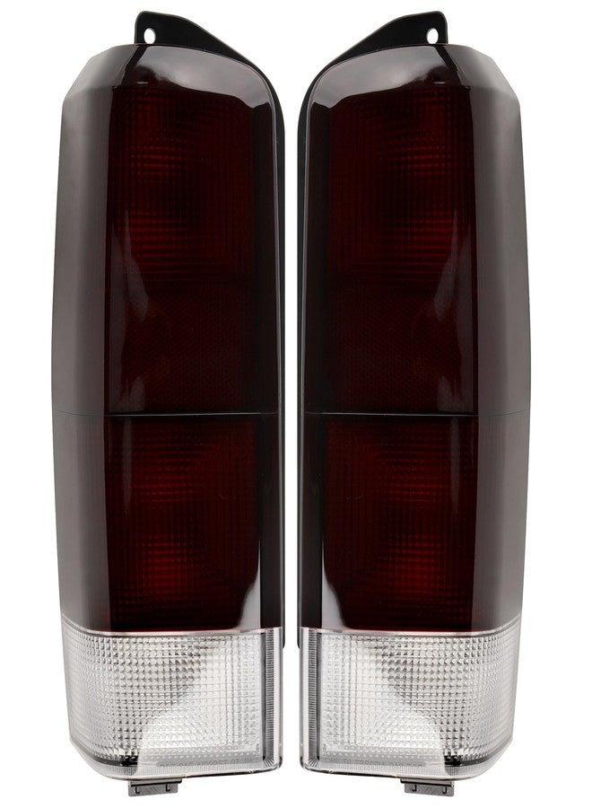 Jiacheng Rear Tail Lamp Housing CH2800128 4897399AA, Rear Brake Tail Light Lens and Housing Compatible with 1997-2001 Jeep Cherokee XJ Chassis (Left + Right, Red/Smoked) - Image 1